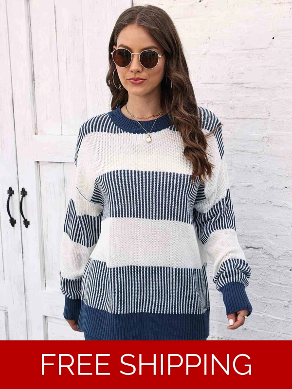 Full Size Round Neck Drop Shoulder Sweater